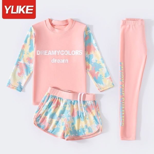 5564 - Set 3 chi tiết bộ bơi dài Yuke Dreamycolors Dream 2 màu xanh / hồng size L - 4XL