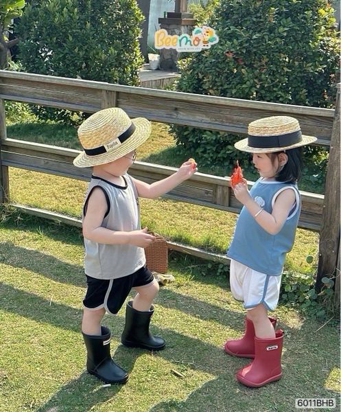 6011BHB - Bộ cotton áo tanktop phối cổ Beemo size 1-5y