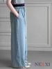 2604.21 - Quần jean giấy Nexxi dài ống suông thêu nơ bé gái size 6-10y