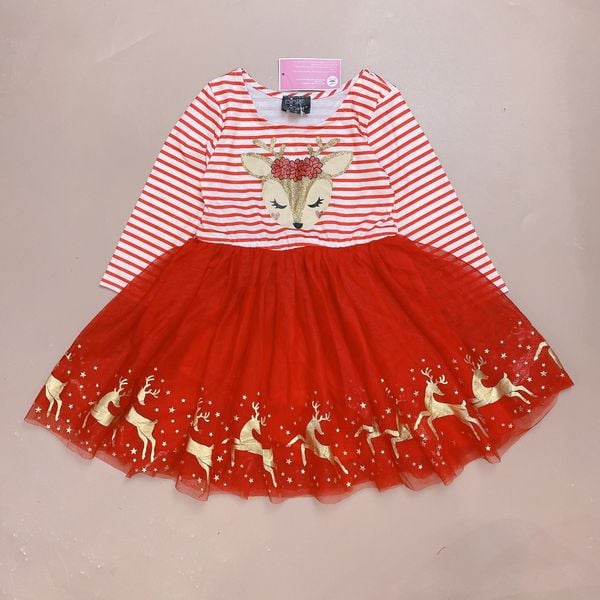 V00147 - Váy cotton phối chân voan nhiều màu size 4y / 5y / 6y