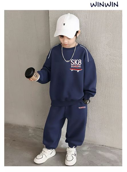 SH2512B02 - Bộ thun da cá dài tay in SK8 size 9-14y