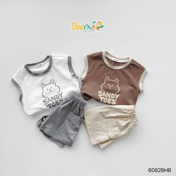 6082BHB - Set bộ Beemo áo sát nách Sanday Bear size 1-6y
