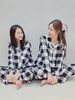 BBG14 - Bộ pyjama thô cà bông BeeMon kẻ caro đen trắng cho Mẹ và Bé
