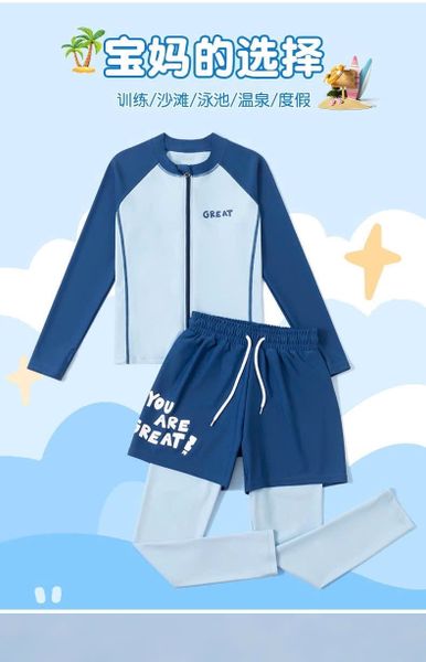 22031 - Bộ bơi YUKE dài tay, quần dài chống nắng cho bé trai size XL-6XL