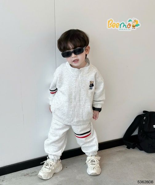 5362BDB - Bộ khoác Beemo bomber phối dây thêu gấu