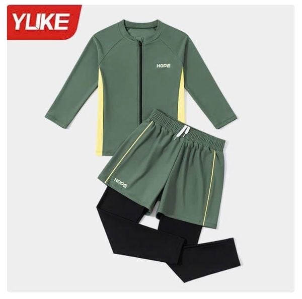 YY2458 - Bộ bơi 2ct YUKE dài tay chống nắng + quần dài HOPE 2 màu cho bé size XL-6XL (120-170)