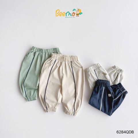 6284QDB - Quần thun Beemo bo gấu viền sọc thân 4 màu bé trai size 1-6y