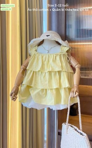 M5428 - Set bộ Mia Kids áo cotton + quần váy cho bé size 2-12y