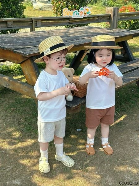 6003QHB - Quần thun cotton túi chéo Beemo nhiều màu cho bé size 1-6y