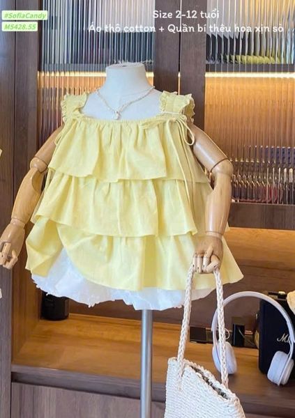 M5428 - Set bộ Mia Kids áo cotton + quần váy cho bé size 2-12y