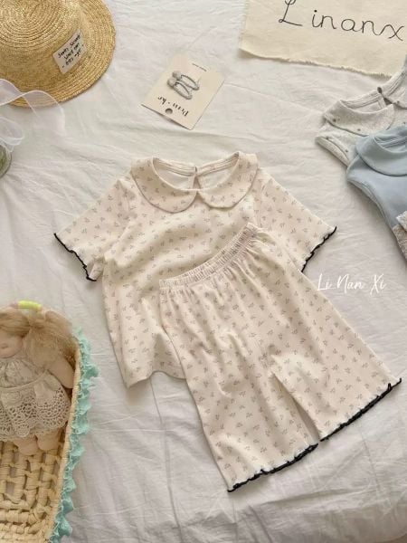 VJ125.1 - Bộ thun cổ sen June bé gái size 90 - 140