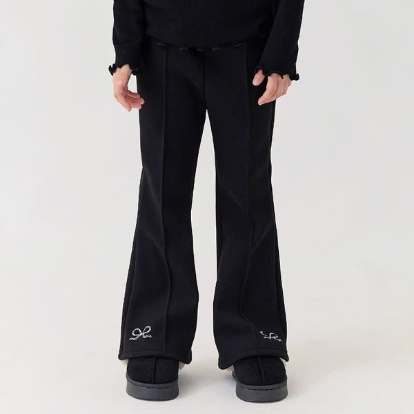 QBG04 - Quần nỉ ống loe bebezoo thêu nơ nhiều màu cho bé gái size 100-160