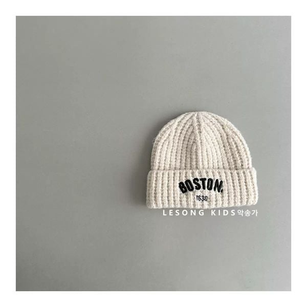 PK061 - Mũ len vành tròn Boston nhiều màu cho bé size 48-53cm