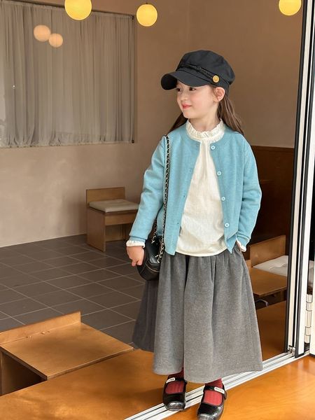 AK41 - Cardigan len AMBB trơn, kẻ nhiều màu cho bé gái size 90-160