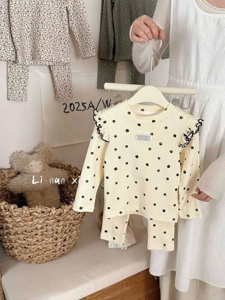 88169 - Bộ thun dày Linanxi bèo vai nhiều màu cho bé size 90-140