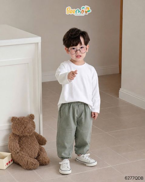 6277QDB - Quần kaki bo gấu Beemo ballon 2 màu bé trai size 1-6y