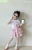 SH2603BBG01 - Set bộ áo cotton + chân váy tầng cho bé size 90-160