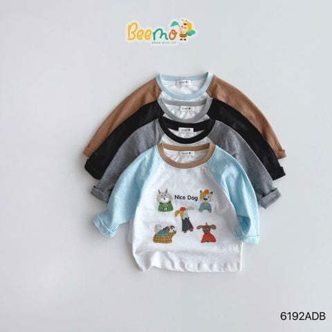 6192ADB - Áo cotton Beemo raglan Nice Dog nhiều màu bé trai size 1-6y