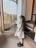 V00165 - Set áo khoác + chân váy dạ tweed kem phối đen size 1 - 10y