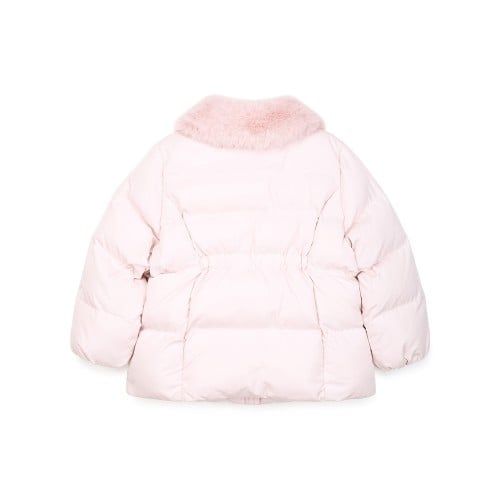 AK19 - Áo khoác phao màu hồng cổ lông bé gái size 100-140