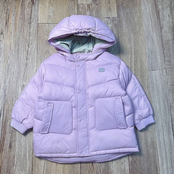 AK47 - Áo khoác lông vũ MM 2 màu tím, rêu dáng dài cho bé size 90-120