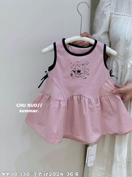 V00016 - Váy Xinyue cotton phối chân kaki in hình mèo 3 màu bé gái size 90-130