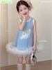 M6035 - Váy Sofia Candy thô thun mềm ngắn tay bé gái size 1-10y