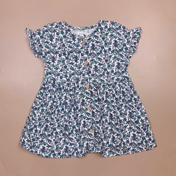 V00050 - Váy lanh hoa nhí nhiều màu BG size 2-14y