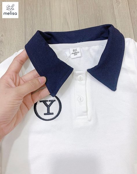 MLS212 - Set Melisa áo trắng cổ đức + chân váy kaki dài túi hộp size 2-12y