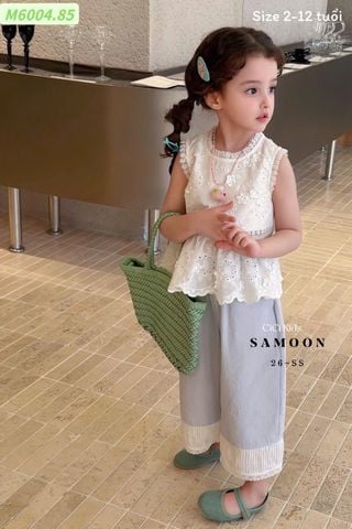 M6004 - Bộ Nickids áo thêu quần dài cho bé size 90-160
