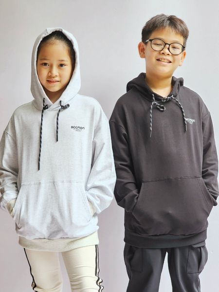 ABT91 - Áo nỉ da cá hoodie Bee Mon 3 màu in chữ ngực size 120 - 160