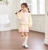 BBG31 - Set bộ Bebezoo nỉ da cá áo + quần giả váy cherry 2 màu bé gái size 100-150