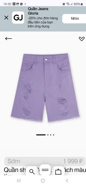 QBG31 - Quần jean rách GGJJ 2 màu trắng/tím bé gái size 8-14y