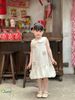VJ125 - Váy June cổ sen trắng đính hoa nổi nhiều màu cho bé size 1-10y