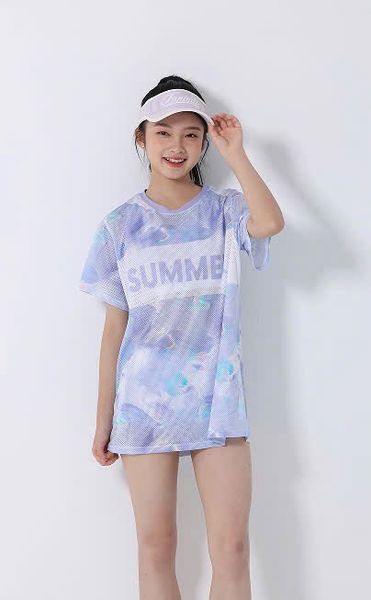 YY2444 - Bộ bơi rời 3 chi tiết YUKE váy lưới loang Summer + Bra + Quần size 150-190 (ĐẠI)