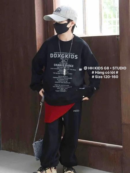 6811 - Bộ nỉ có lót 3 màu cho bé trai size 120-160