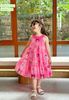 S4156 - Váy Sofia Candy vải tơ kuromi 2 màu hồng/tím in tràn cổ yếm size 1-10y