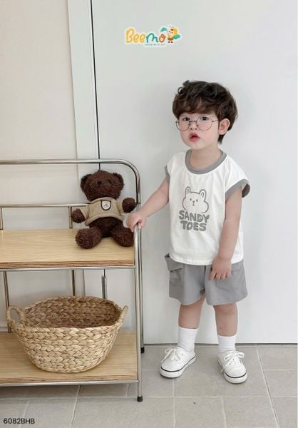6082BHB - Set bộ Beemo áo sát nách Sanday Bear size 1-6y