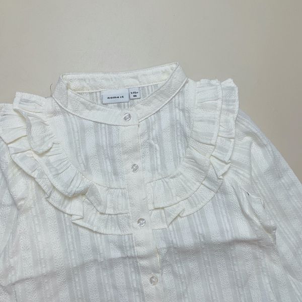ABG42 - Áo sơ mi Name It cổ bèo 2 màu trắng kem / hồng đất