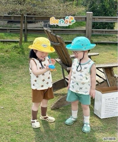 6013BHB - Bộ cotton Beemo in tràn size 1-5y