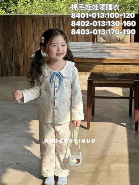 BBG10 - Bộ Pyjama vải thun GuoguoYinuo nhiều màu cho bé gái size 100-190