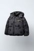 AK01 - Áo khoác phao màu ghi đen Mickey in tràn bé trai size 1-6y