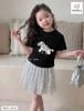MLSBCC.548 - Bộ bé gái Melisa áo đen in ngựa + chân váy kim sa size 2-12y
