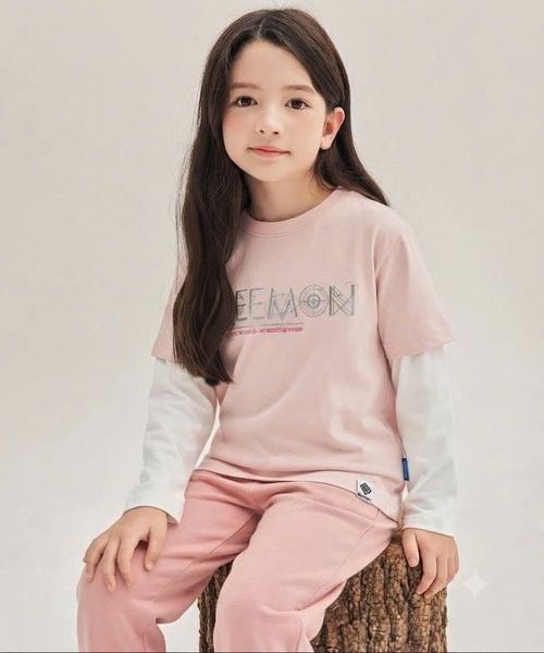 BM2606TS11 - Áo cổ tròn Beemon phối tay trẻ em size 120-160