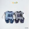 6221BDB - Bộ dài tay Beemo phối sọc 2 màu bé trai size 1-6y