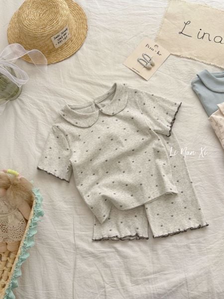 VJ125.1 - Bộ thun cổ sen June bé gái size 90 - 140