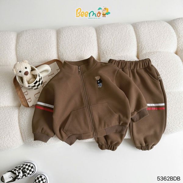 5362BDB - Bộ khoác Beemo bomber phối dây thêu gấu