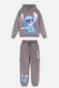 BBG23 - Bộ nỉ bông Disney dòng Đại màu ghi khói Stitch cho bé gái size 7 - 15y