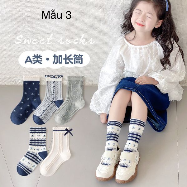 SH2511PK01 - Set 5 đôi tất Minliu Kidsocks dành cho trẻ em, chất liệu cotton+polyester+spandex, NSX Man Luu Textile Company Limited