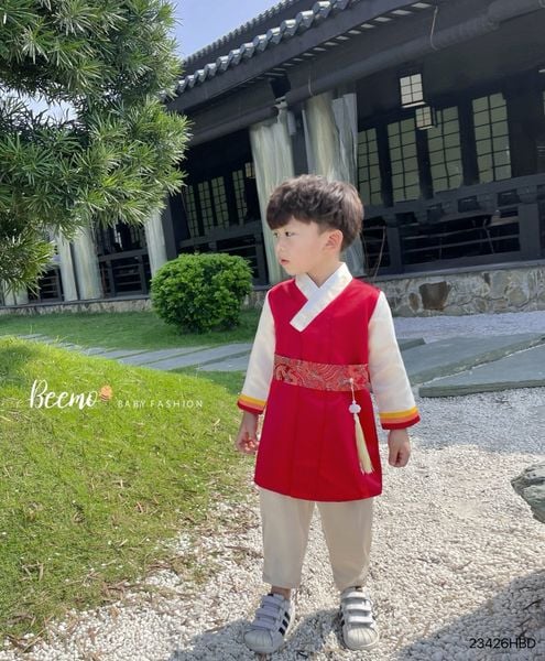 BBT36 - Set Hanbook Beemo bé trai phối khánh 2 màu đỏ/xanh size 80-130